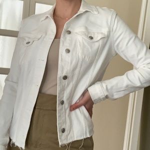 Joes white stretch jeans denim jacket size XS fits like a small